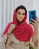 شال پلیسه وارداتی رنگ قرمز