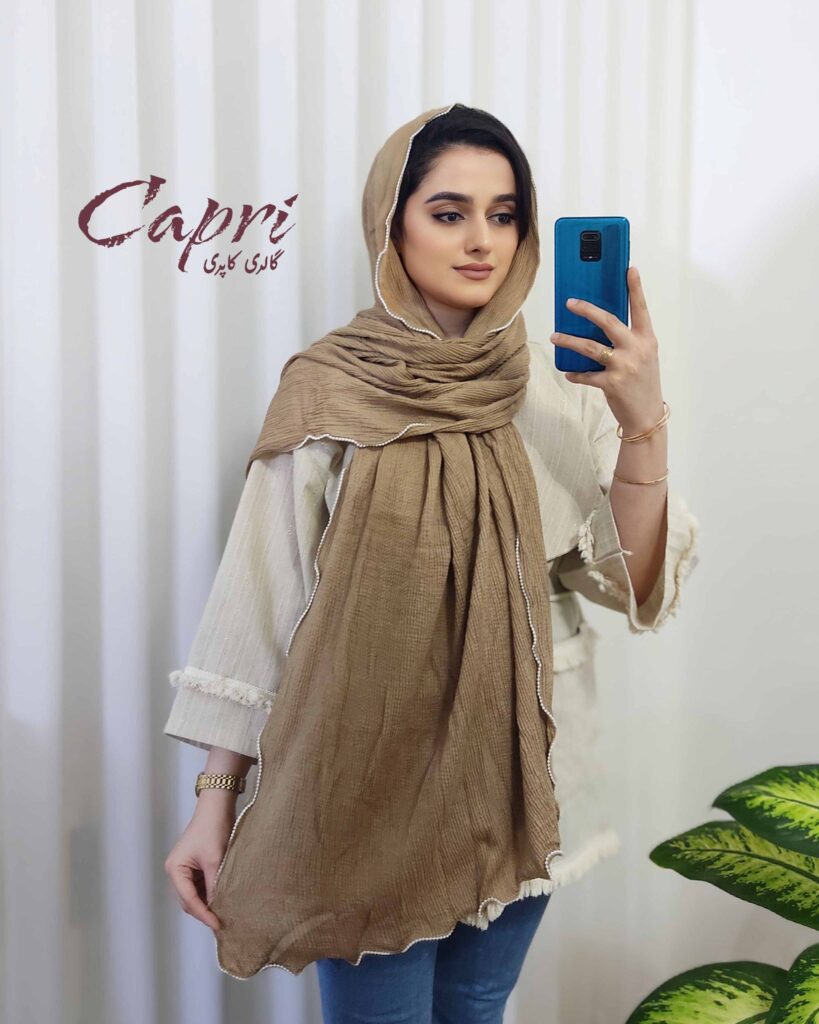 خرید شال پاییزه دور مروارید وارداتی