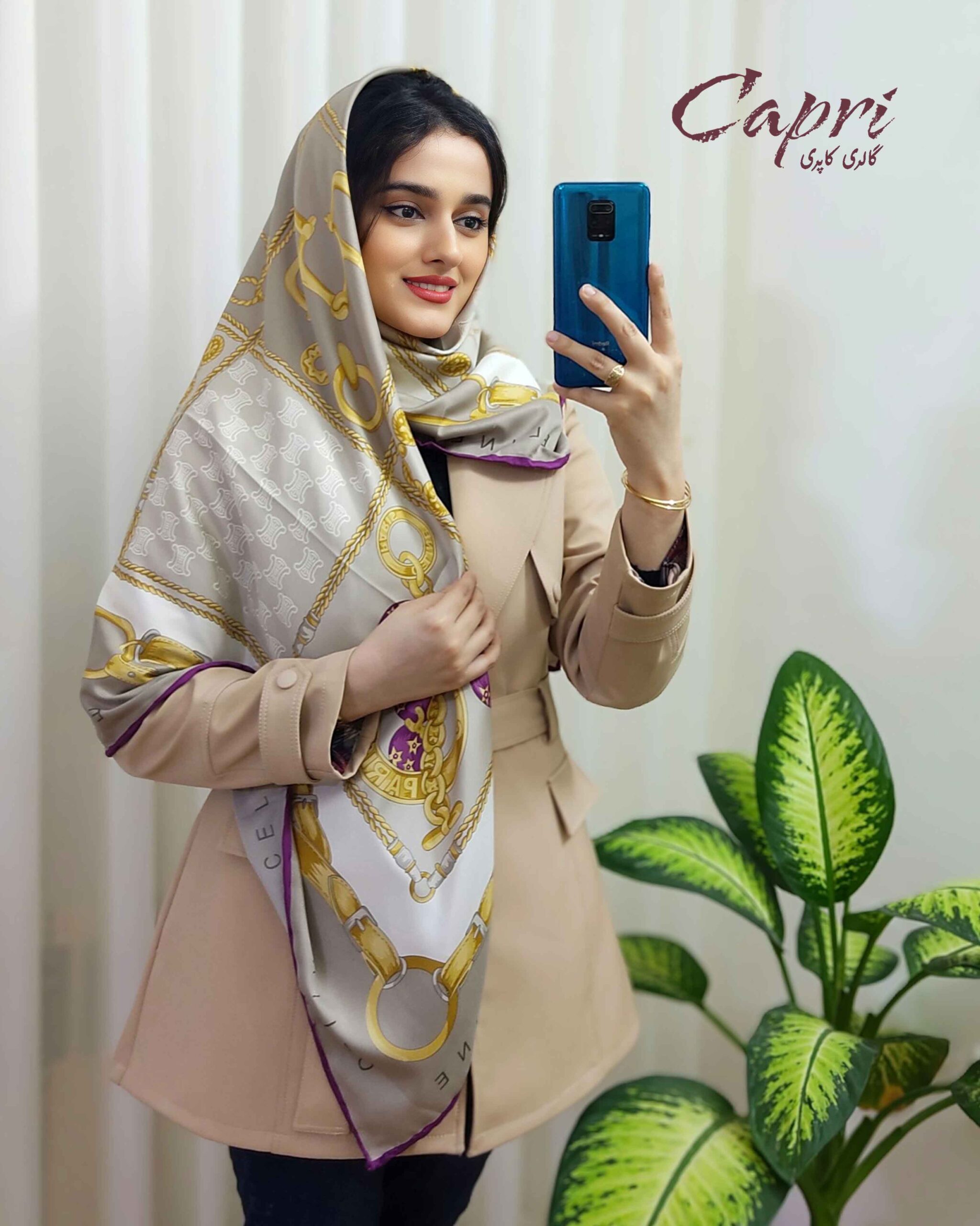خرید روسری ابریشم توییل وارداتی عرض 140