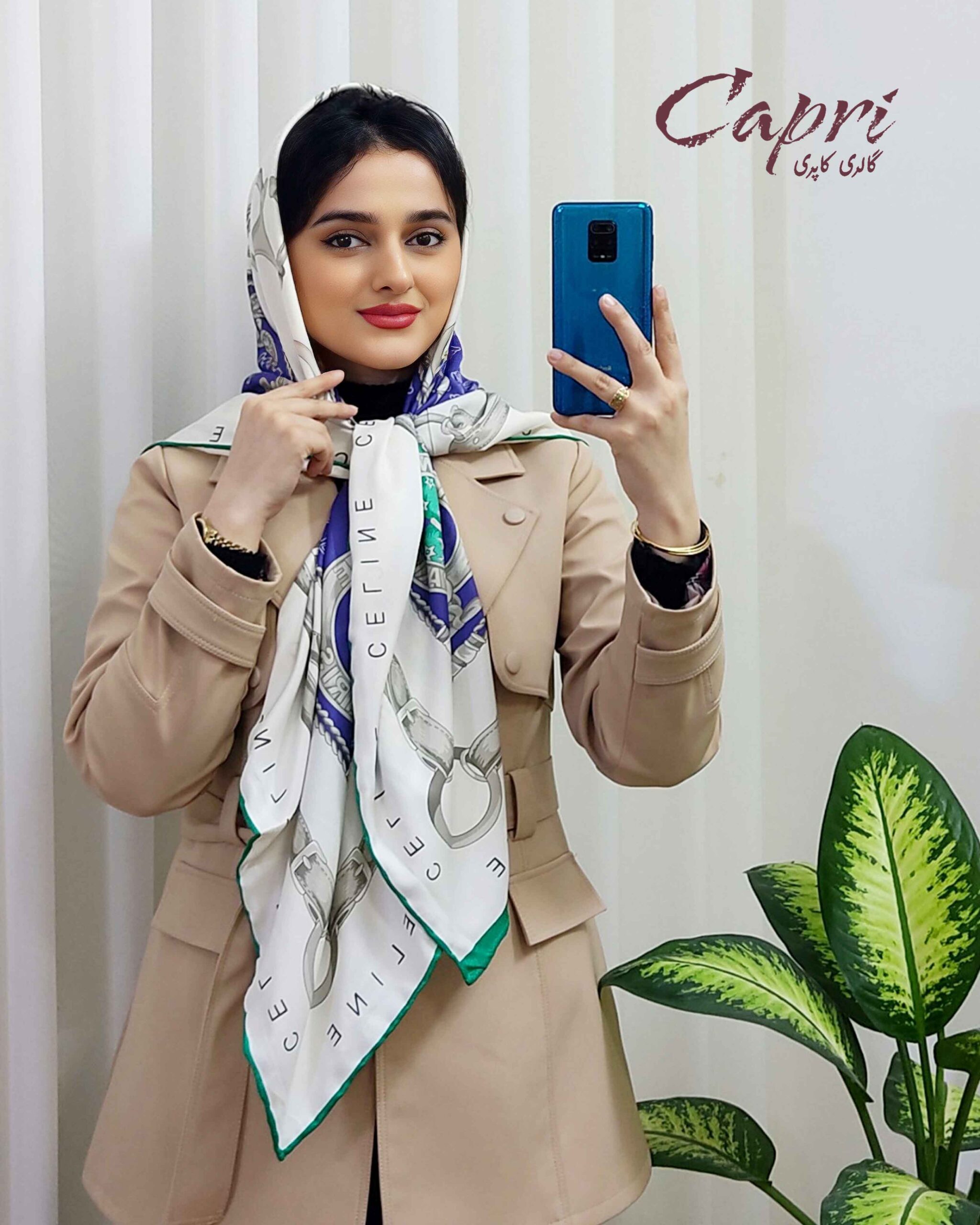 خرید روسری ابریشم توییل وارداتی عرض 140