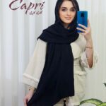 شال برشکا پاییزه مشکی منگوله چوبی وارداتی
