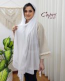 شال پلیسه وارداتی رنگ سفید